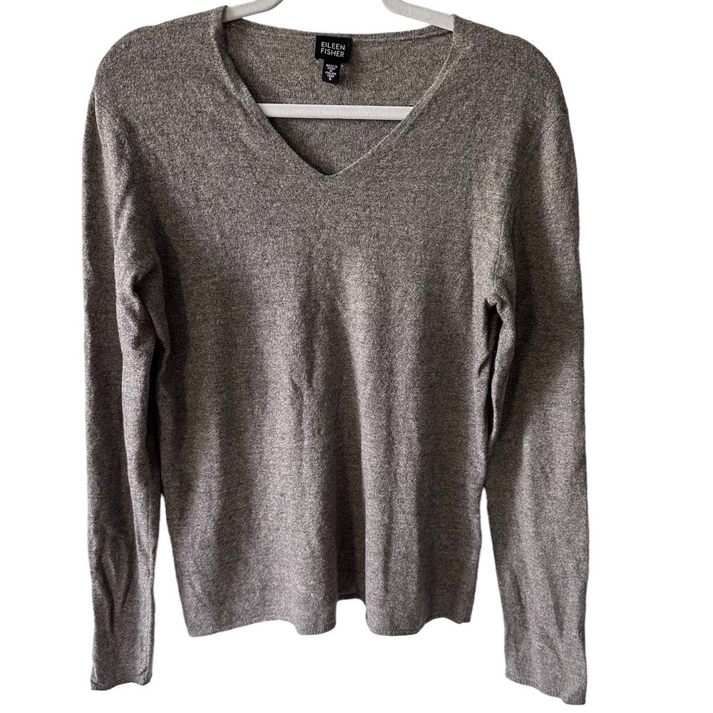 Eileen Fisher Brown Long Sleeve Pullover Sweater.Size Small